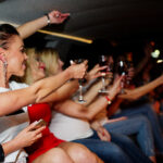 Bachelorette girls having fun and drinking city captain limousine in San Diego and Temecula
