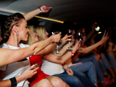 Bachelorette girls having fun and drinking city captain limousine in San Diego and Temecula