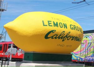 City of Lemon Grove to San Diego Airport (SAN) showing landmark image