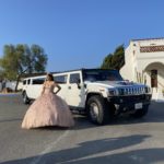 City Captain White Hummer Limo with picture of a mexican girl on Quinceanera