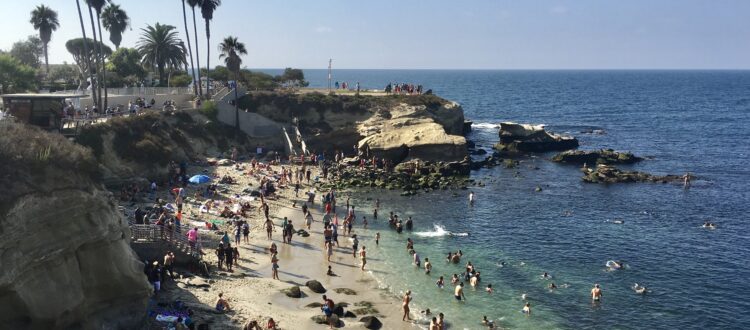 La Jolla cove beach while driving with City Captain Transportation.