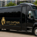 30 passenger minibus with City Captain Charter logo side view